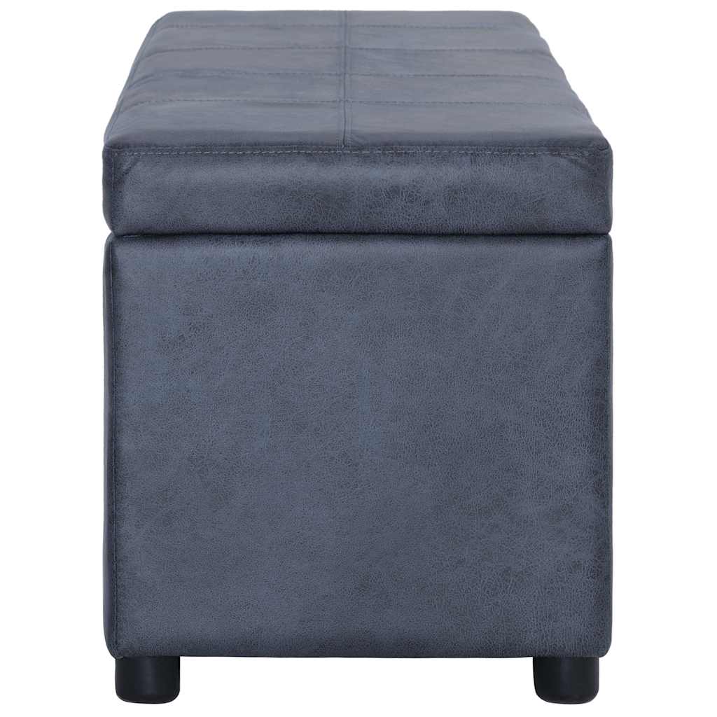 vidaXL Bänk med förvaringsutrymme 116 cm grå konstmocka