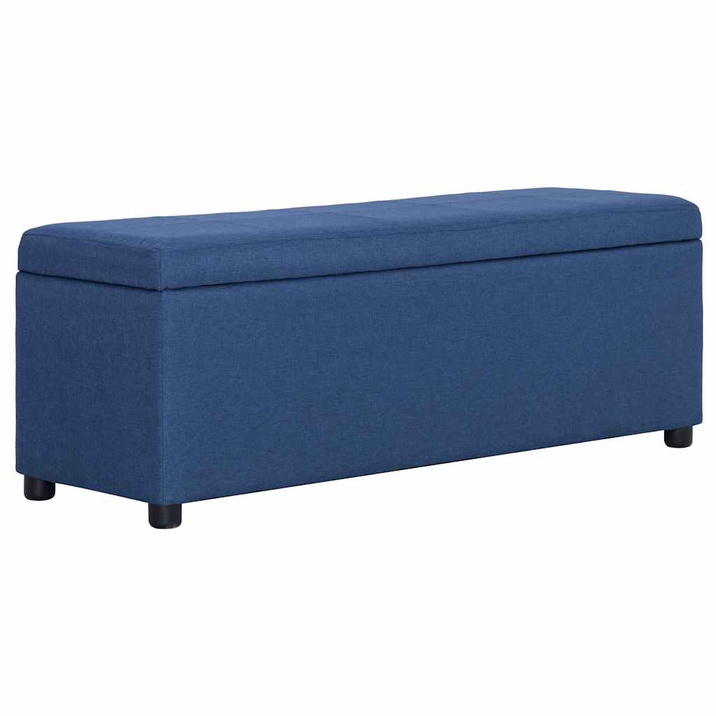 vidaXL Bänk med förvaringsutrymme 116 cm blå polyester