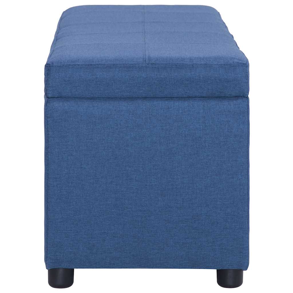 vidaXL Bänk med förvaringsutrymme 116 cm blå polyester