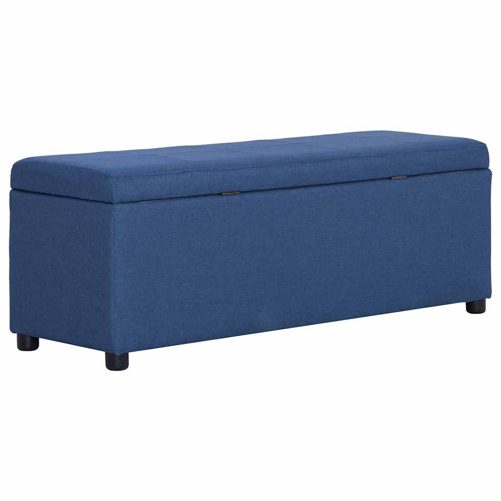 vidaXL Bänk med förvaringsutrymme 116 cm blå polyester