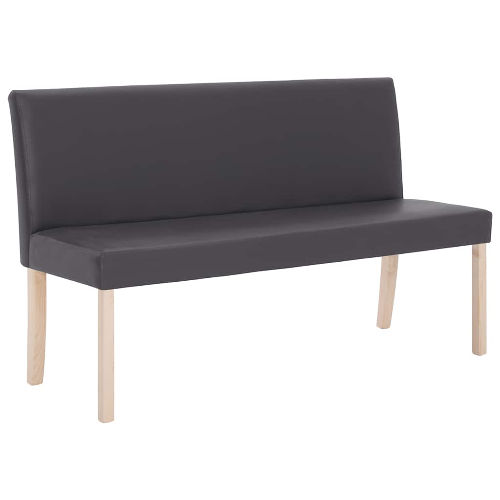 vidaXL Bänk 139,5 cm konstläder grå