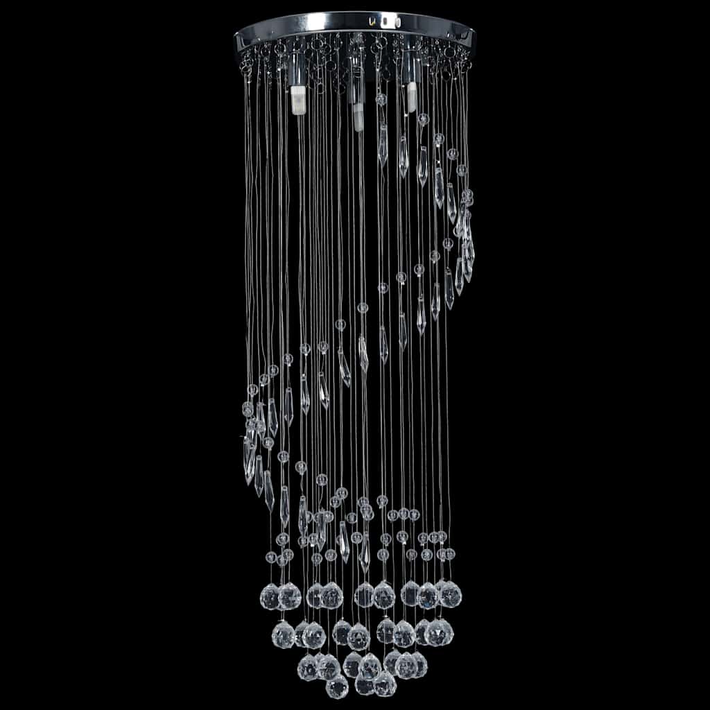 vidaXL Taklampa med kristallpärlor silver spiral G9