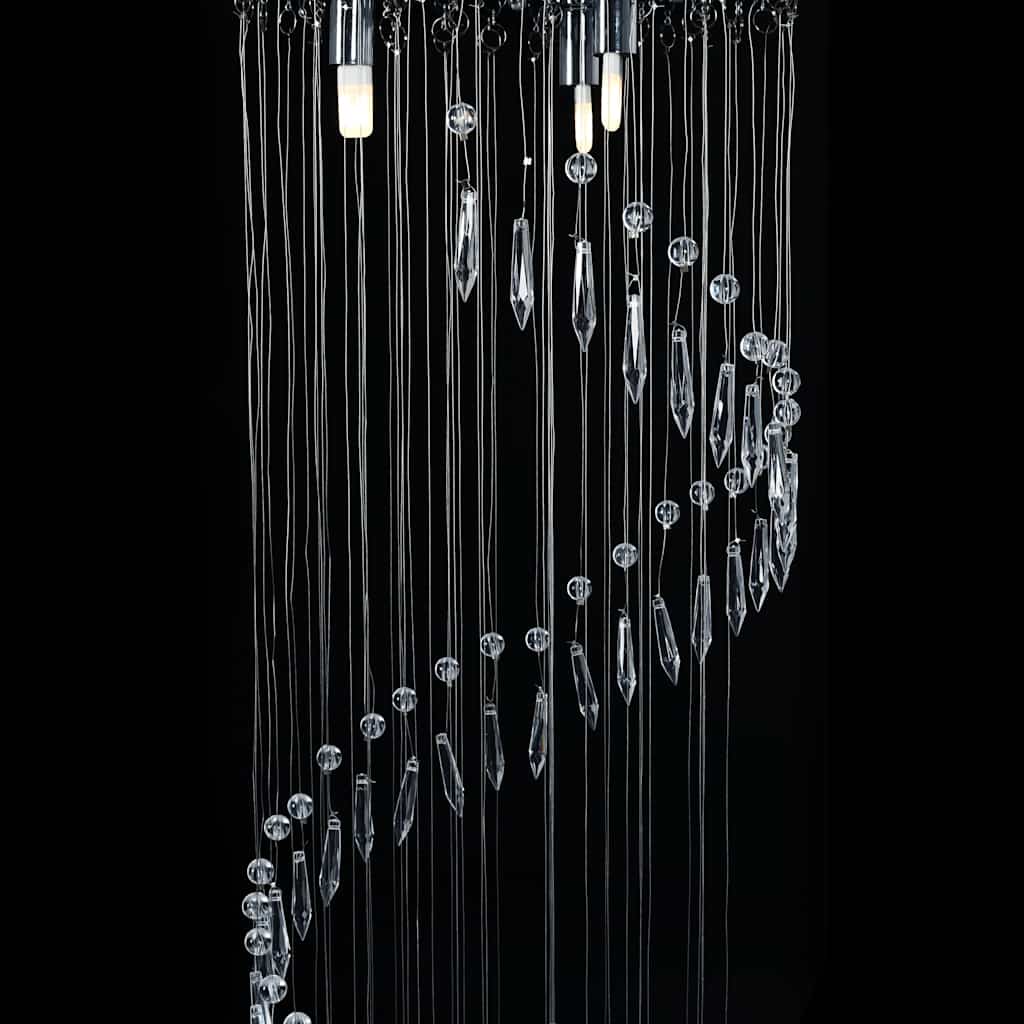 vidaXL Taklampa med kristallpärlor silver spiral G9