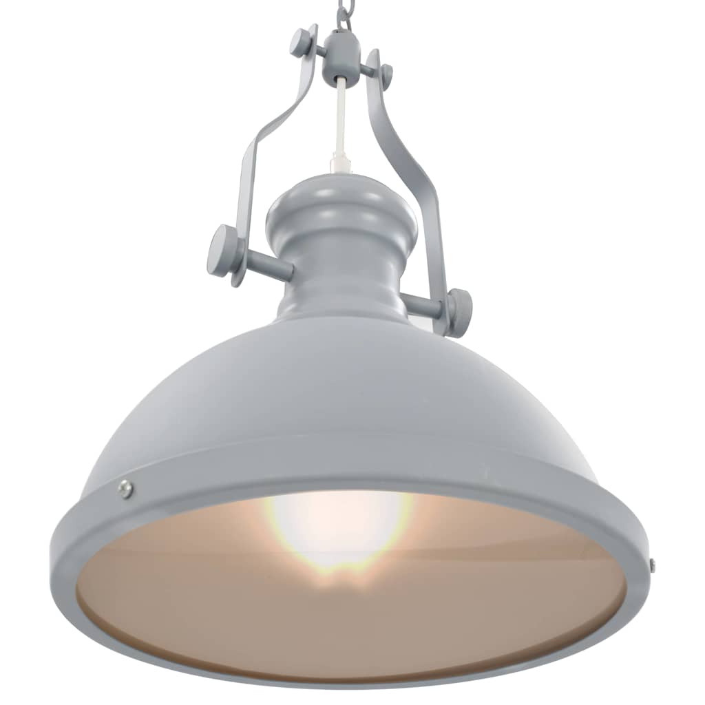 vidaXL Taklampa grå rund E27