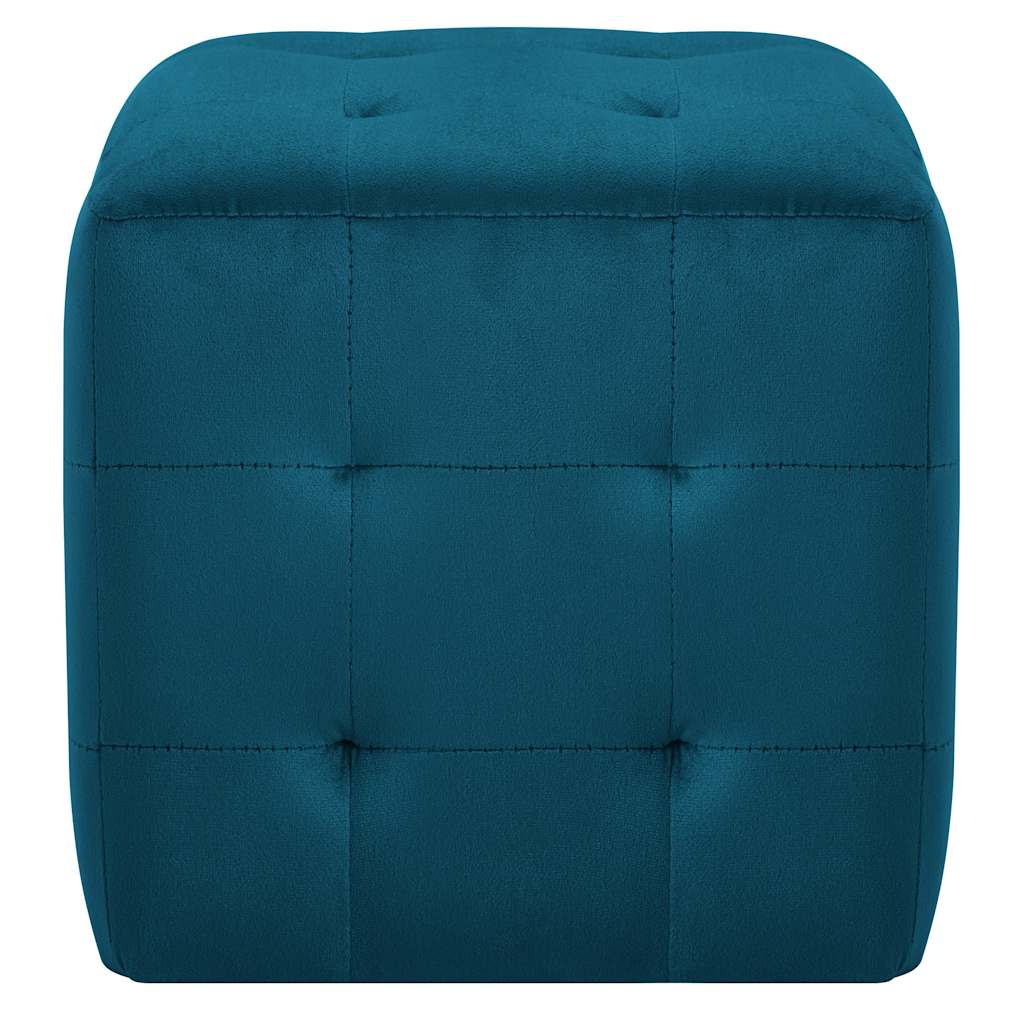 vidaXL Sängbord 2 st blå 30x30x30 cm sammetstyg