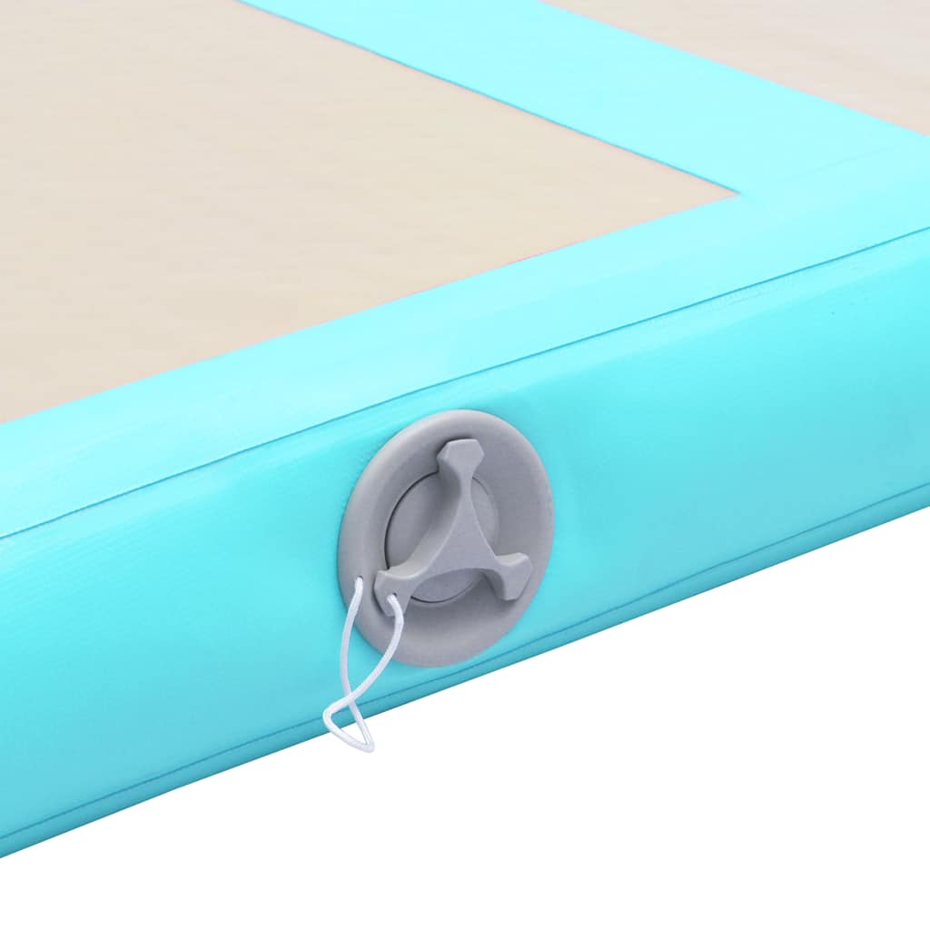 vidaXL Uppblåsbar gymnastikmatta med pump 600x100x10 cm PVC grön