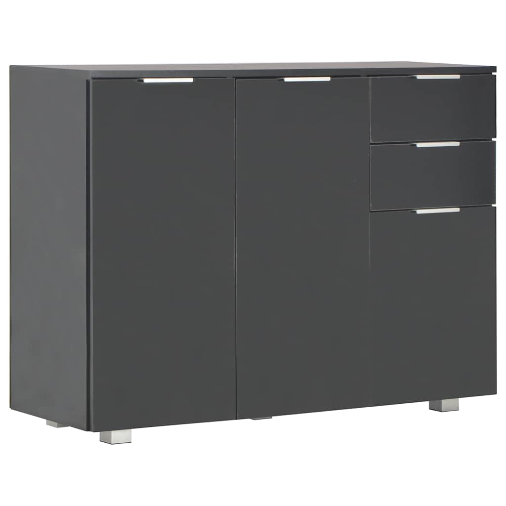 vidaXL Skänk svart högglans 107x35x80,5 cm