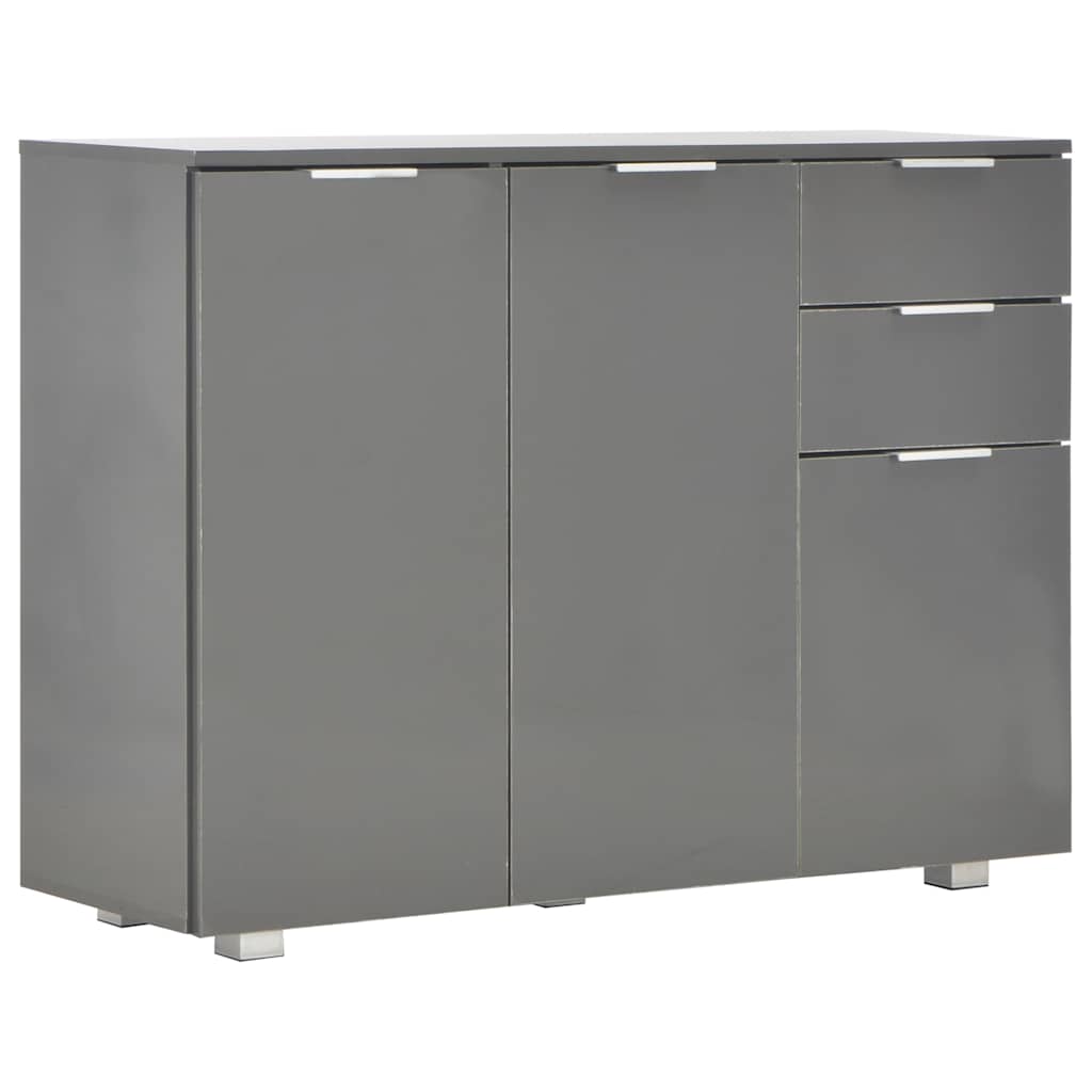 vidaXL Skänk grå högglans 107x35x80,5 cm