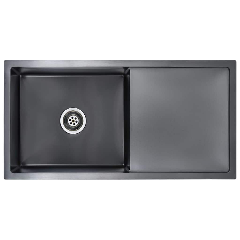 vidaXL Handgjord diskho svart rostfritt stål