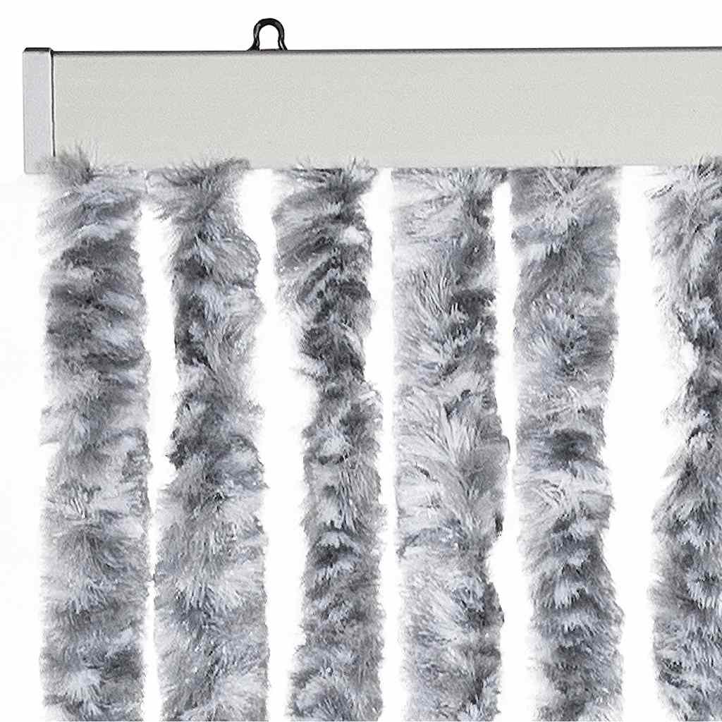 vidaXL Insektsdraperi vit och grå 56x185 cm chenille