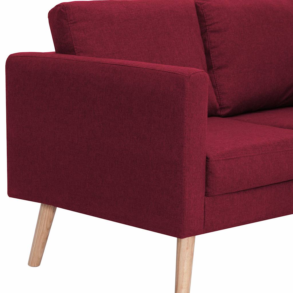 vidaXL Soffgrupp 2 delar tyg vinröd