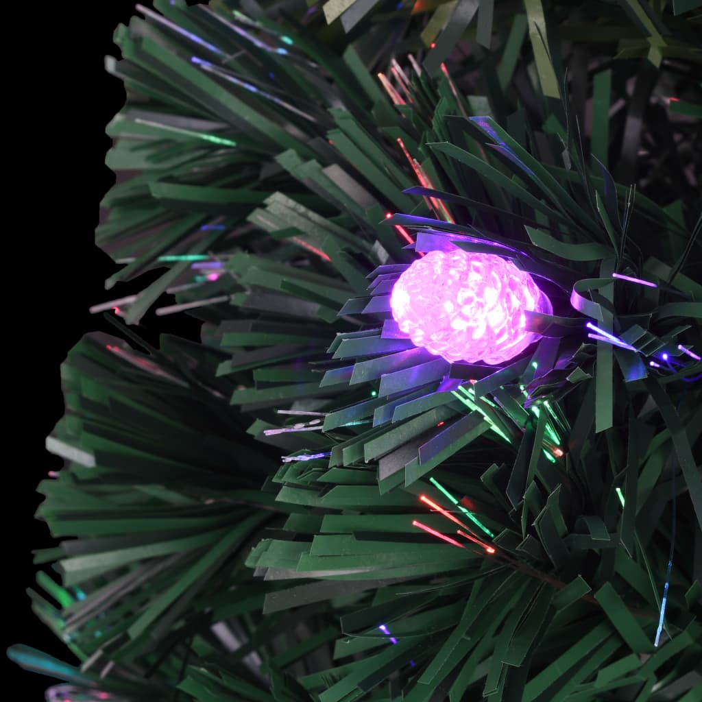 vidaXL Förbelyst julgran med fot och LED 180 cm fiberoptik