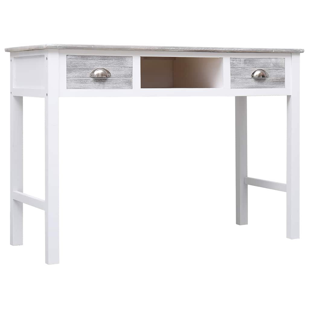 vidaXL Skrivbord grå 110x45x76 cm trä