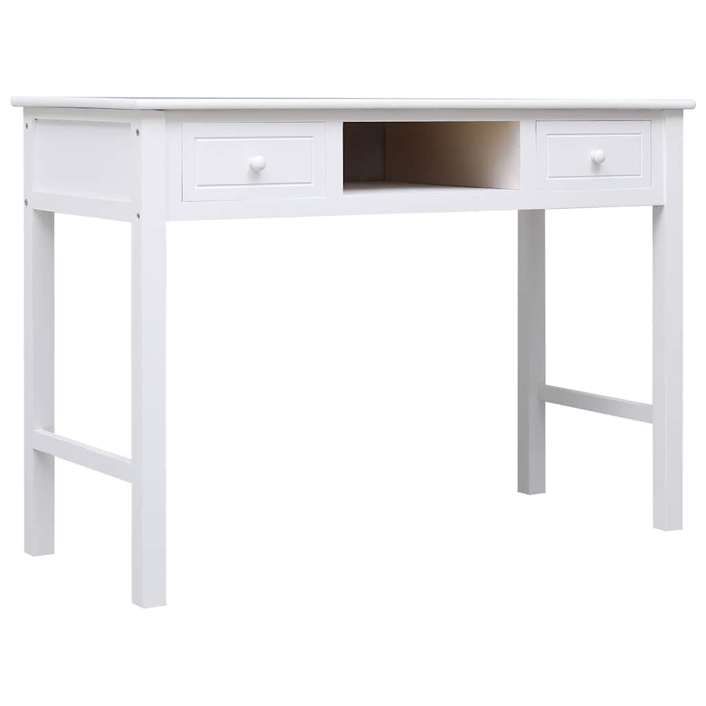 vidaXL Skrivbord vit 110x45x76 cm trä