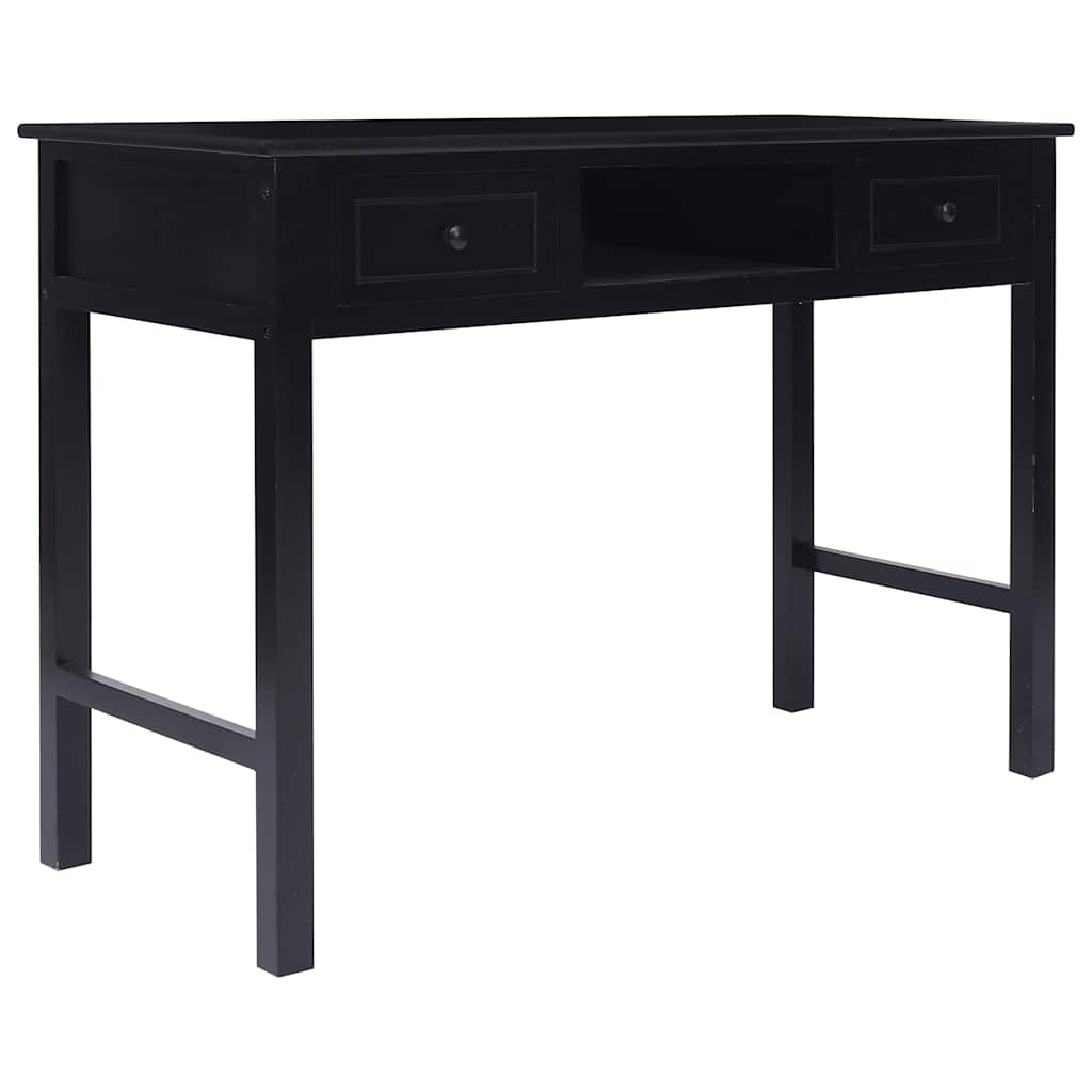 vidaXL Skrivbord svart 110x45x76 cm trä