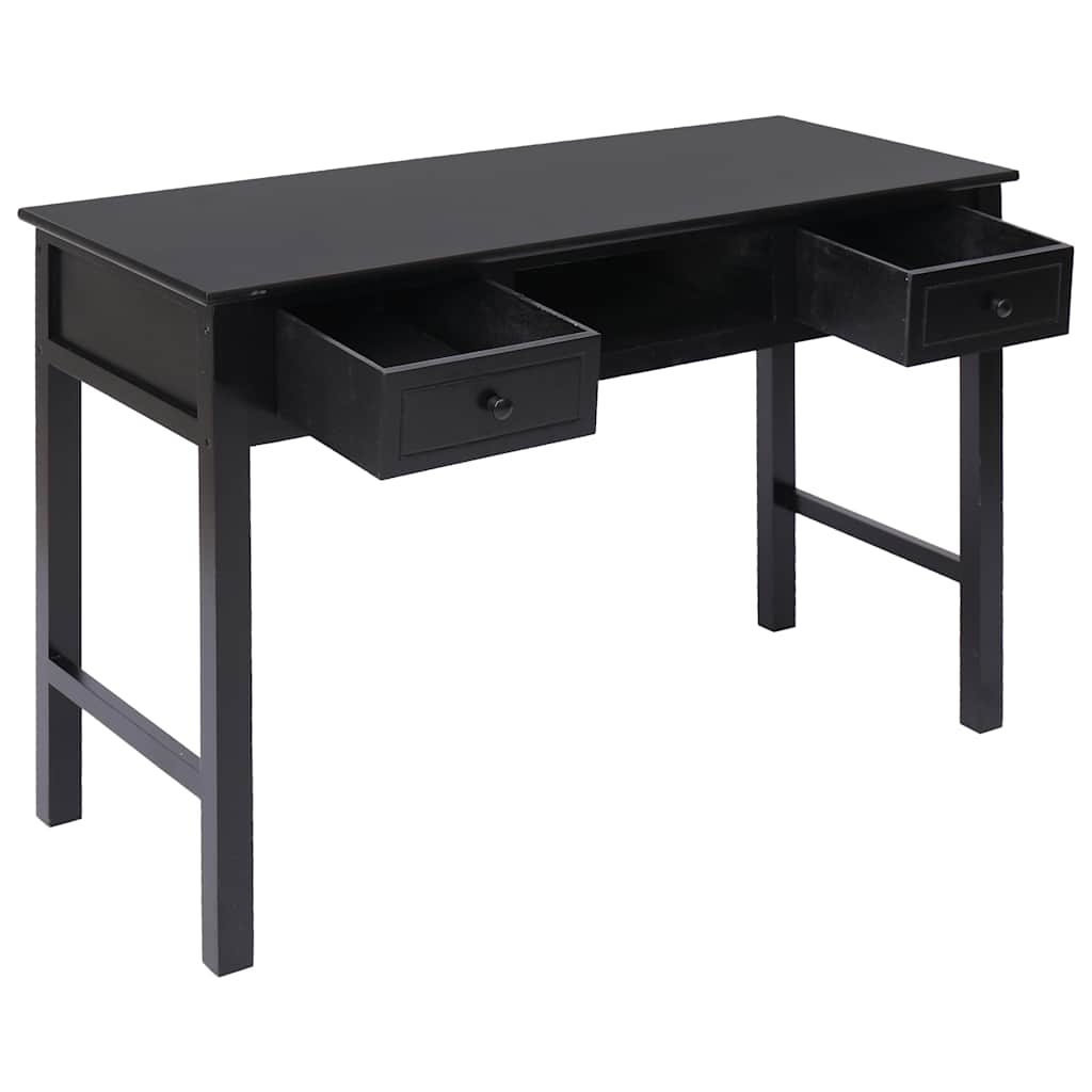 vidaXL Skrivbord svart 110x45x76 cm trä