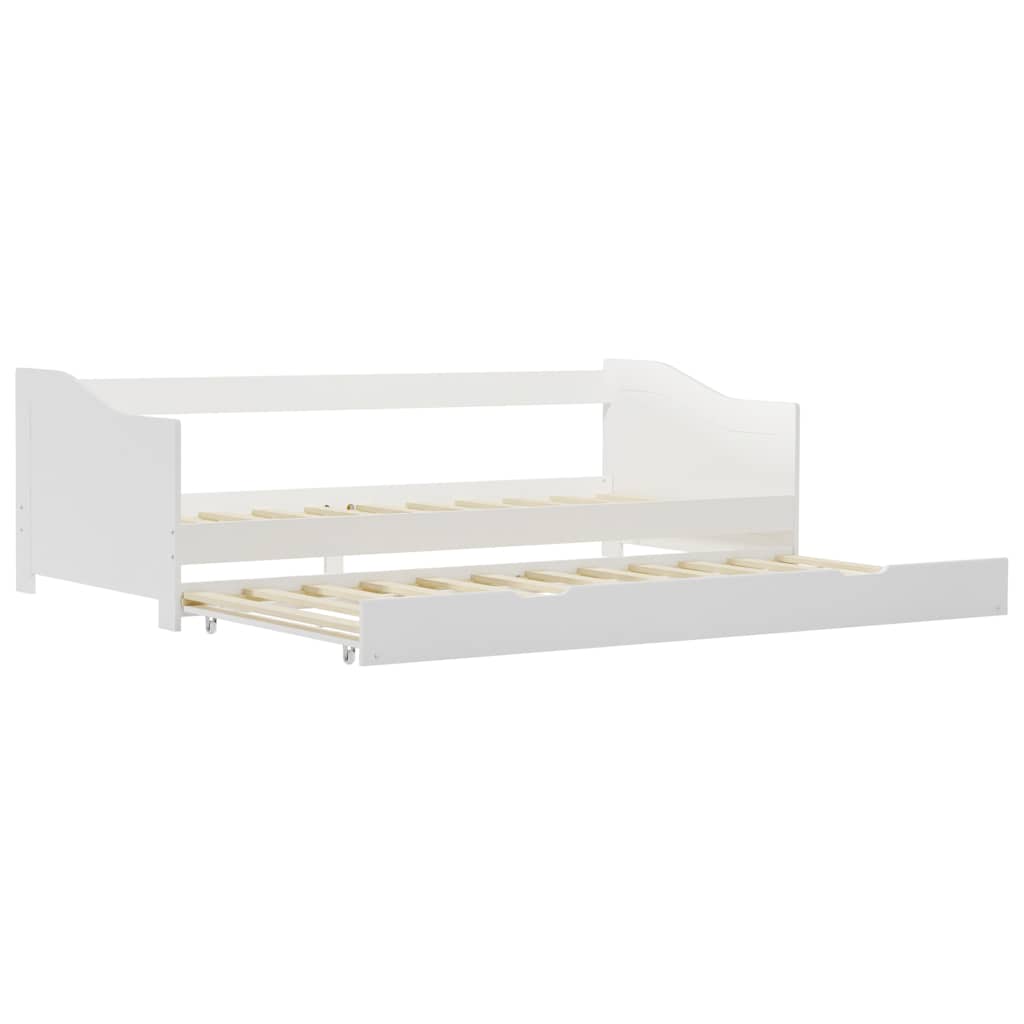 vidaXL Bäddsoffa ram utan madrass vit furu 90x200 cm