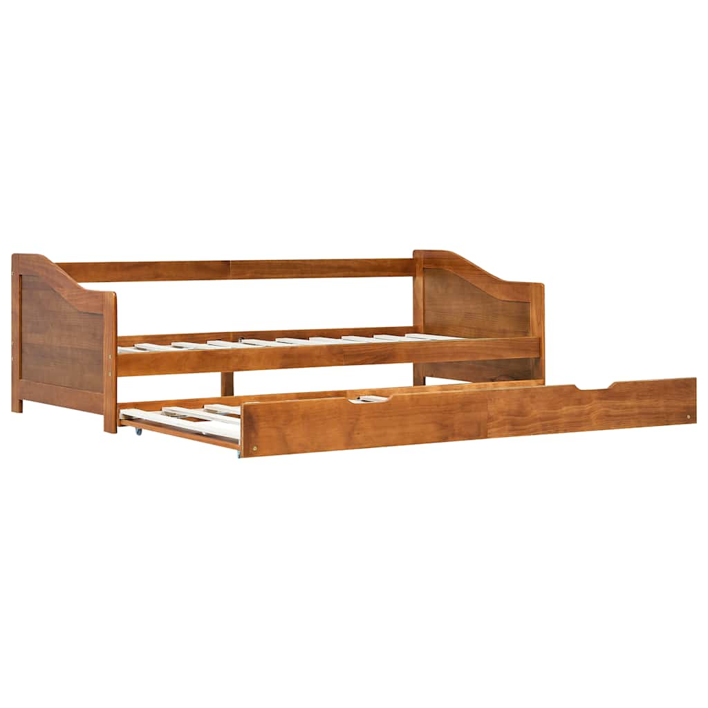 vidaXL Bäddsoffa ram utan madrass honungsbrun 90x200 cm