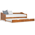 vidaXL Bäddsoffa ram utan madrass honungsbrun 90x200 cm