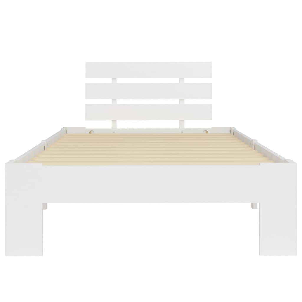vidaXL Sängram utan madrass vit massiv furu 90x200 cm