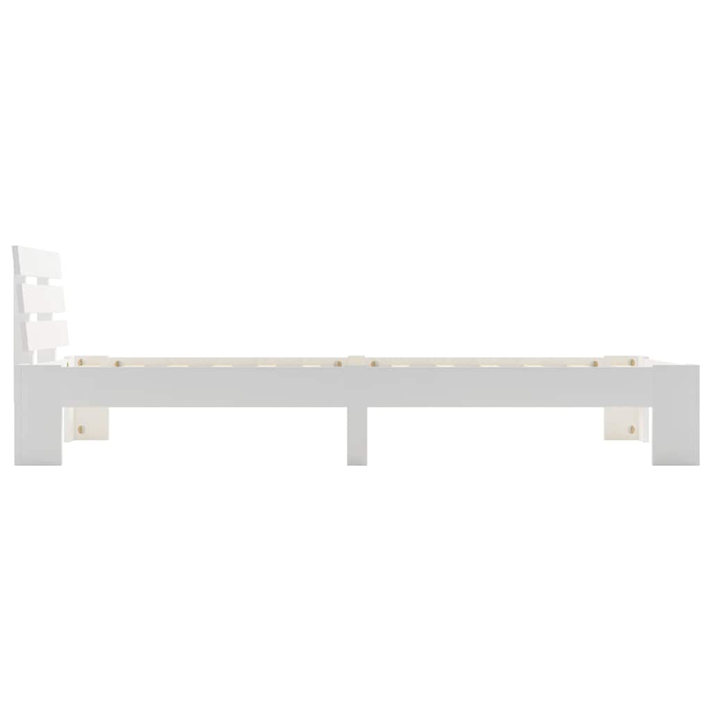 vidaXL Sängram utan madrass vit massiv furu 90x200 cm
