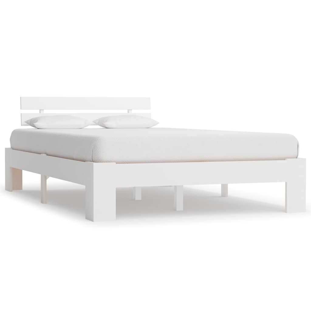 vidaXL Sängram utan madrass vit 140x200 cm massiv furu