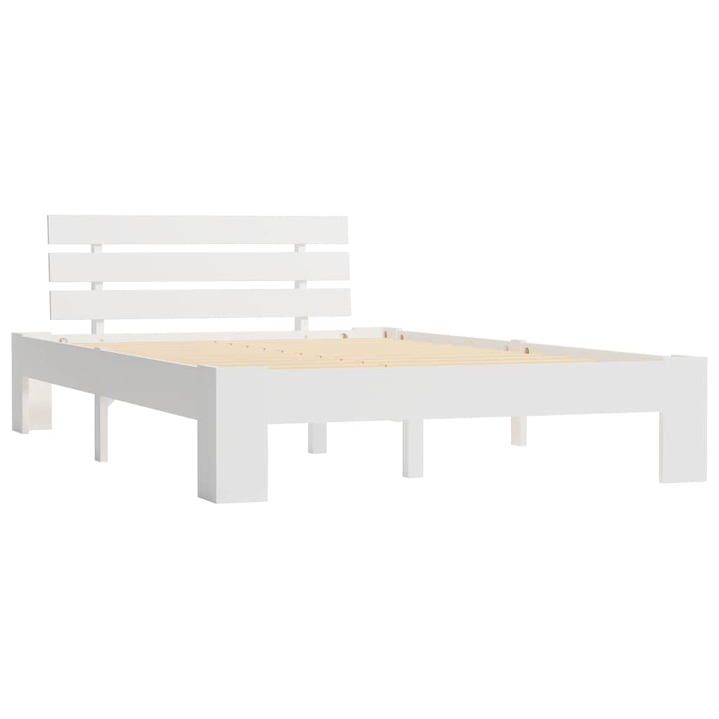 vidaXL Sängram utan madrass vit 140x200 cm massiv furu