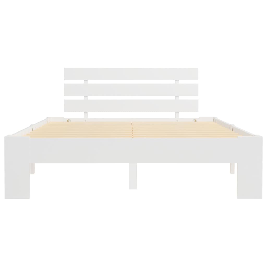 vidaXL Sängram utan madrass vit 140x200 cm massiv furu