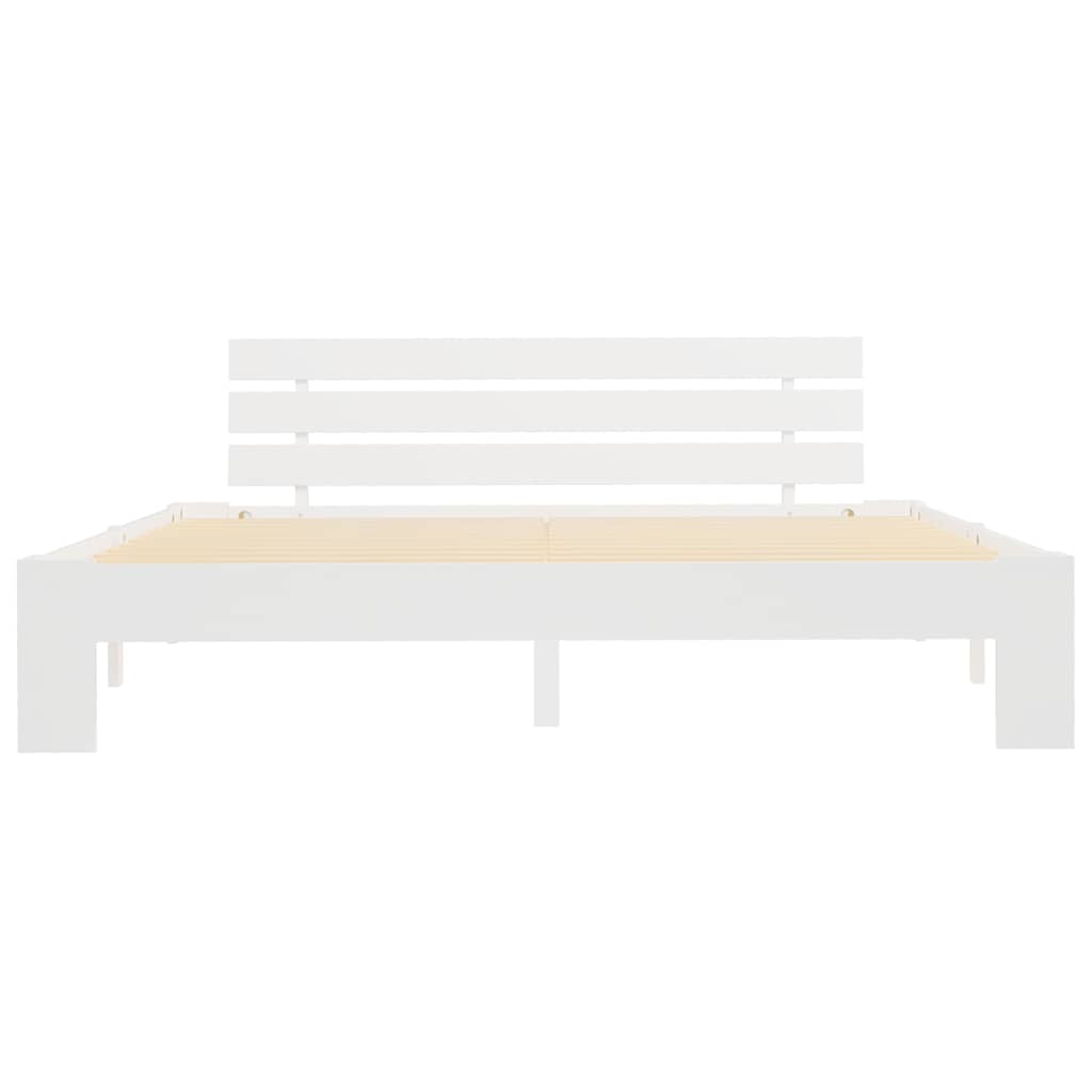 vidaXL Sängram utan madrass vit 160x200 cm massiv furu