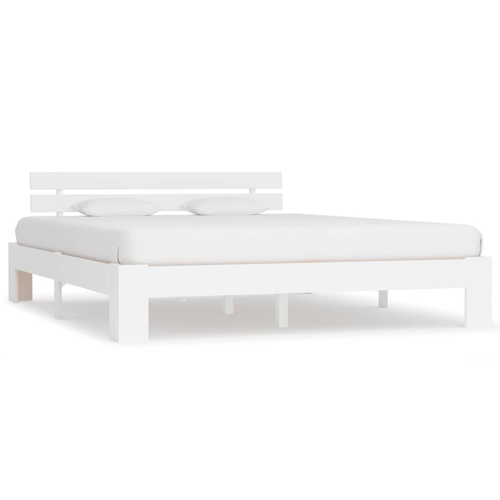 vidaXL Sängram utan madrass vit 180x200 cm massiv furu