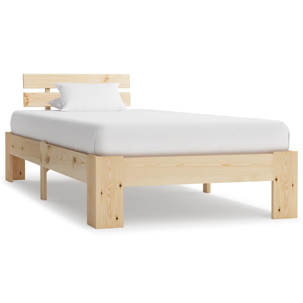 vidaXL Sängram utan madrass massiv furu 100x200 cm