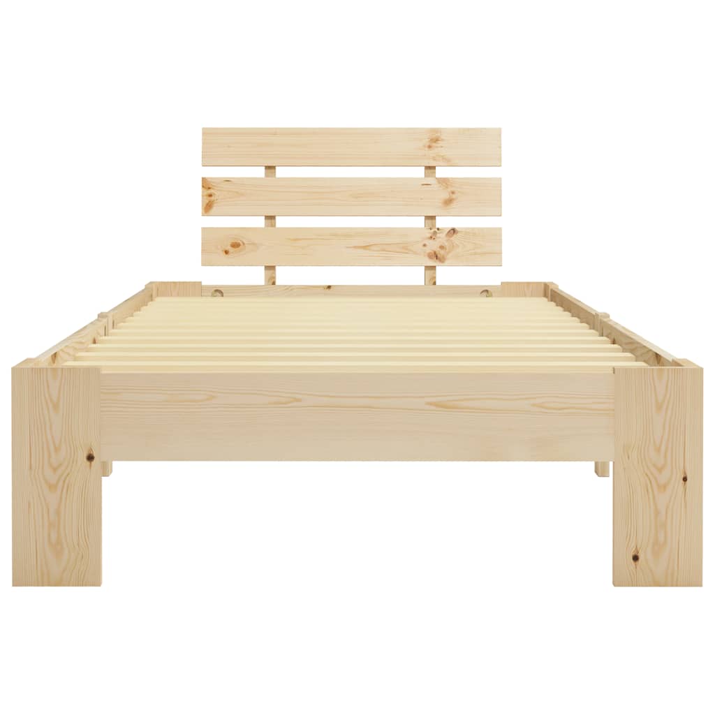 vidaXL Sängram utan madrass massiv furu 100x200 cm
