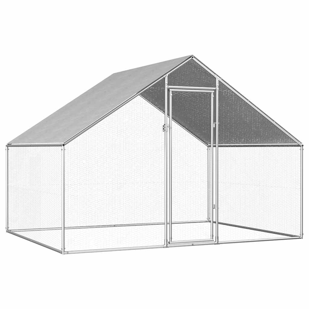 vidaXL Hönsbur för utomhusbruk 2,75x2x1,92 m galvaniserat stål