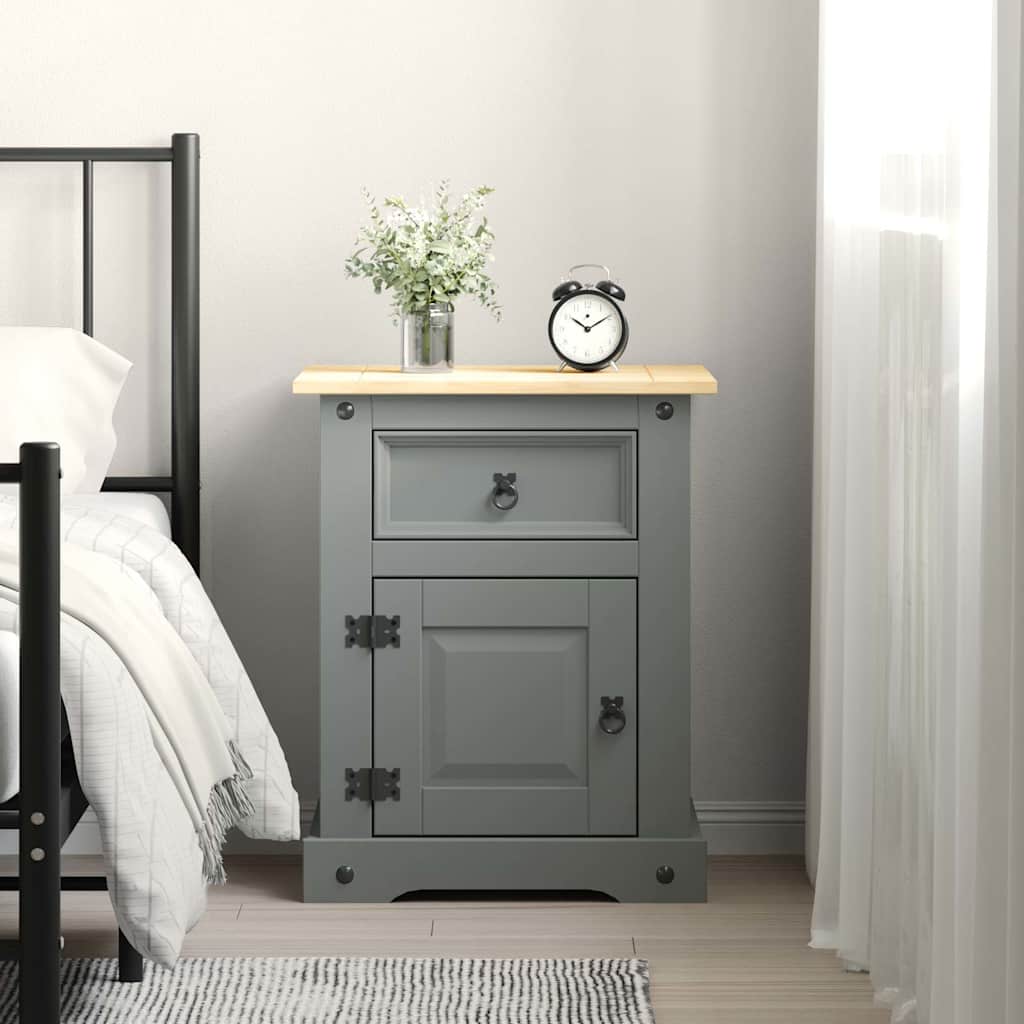 vidaXL Nattduksbord mexikansk Coronastil furu grå 53x39x67 cm