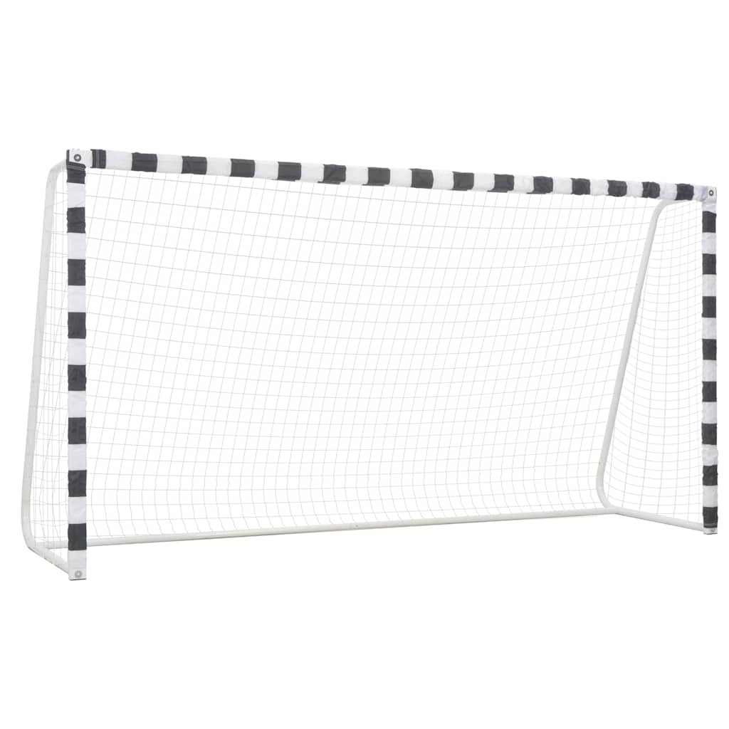 vidaXL Fotbollsmål 300x160x90 cm metall svart och vit