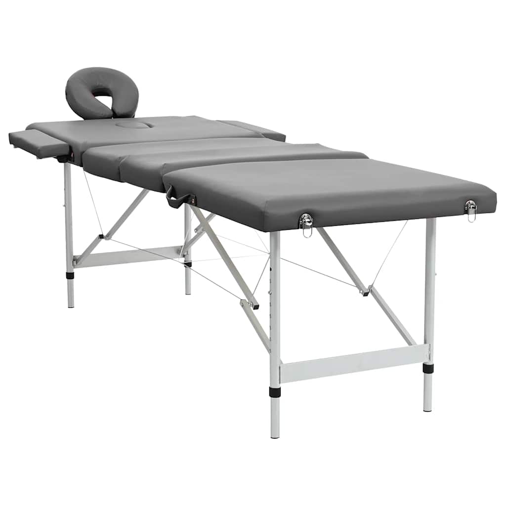 vidaXL Massagebänk med 4 zoner aluminiumram antracit 186x68 cm