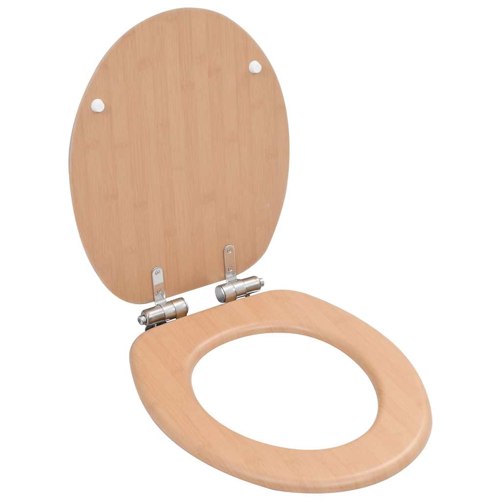 vidaXL Toalettsitsar med mjuk stängning 2 st MDF bambu