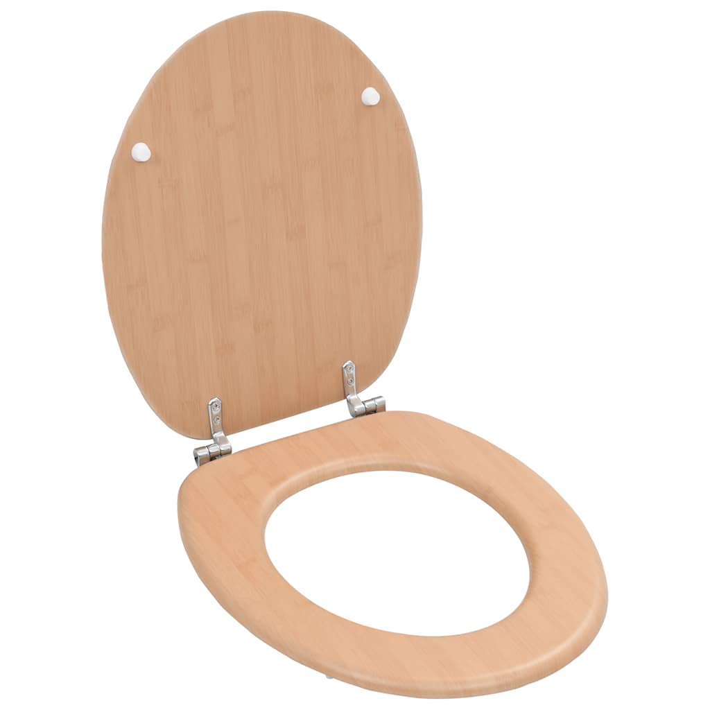 vidaXL Toalettsitsar med lock 2 st MDF bambudesign