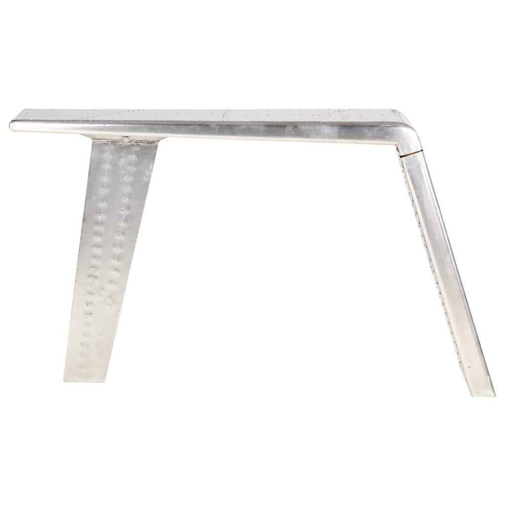 vidaXL Skrivbord flygplansdesign silver 112x50x76 cm metall