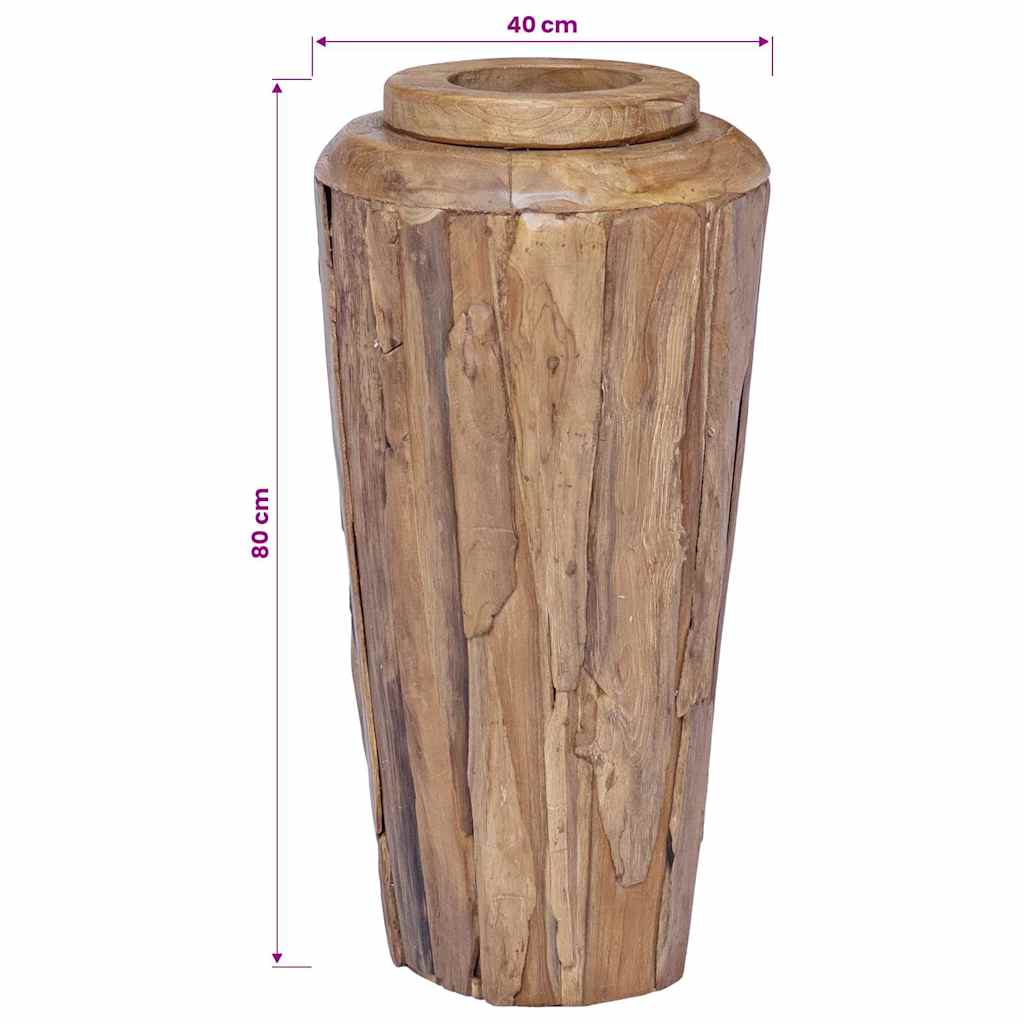 vidaXL Dekorativ vas 40x80 cm massiv teak