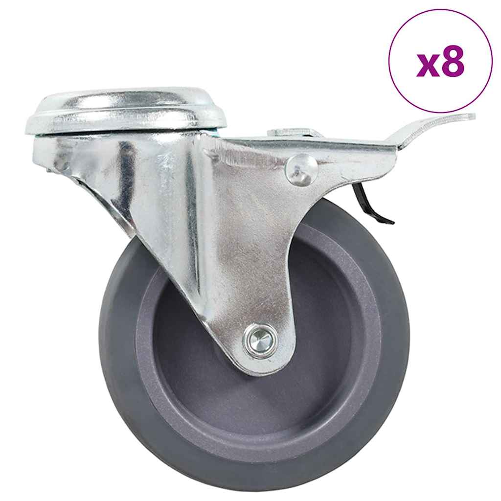 vidaXL Länkhjul med bulthål 8 st 75 mm