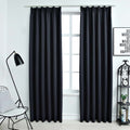 vidaXL Mörkläggningsgardiner med krokar 2 st antracit 140x175 cm