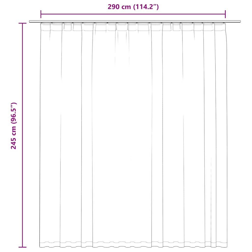 vidaXL Mörkläggningsgardin med krokar antracit 290x245 cm