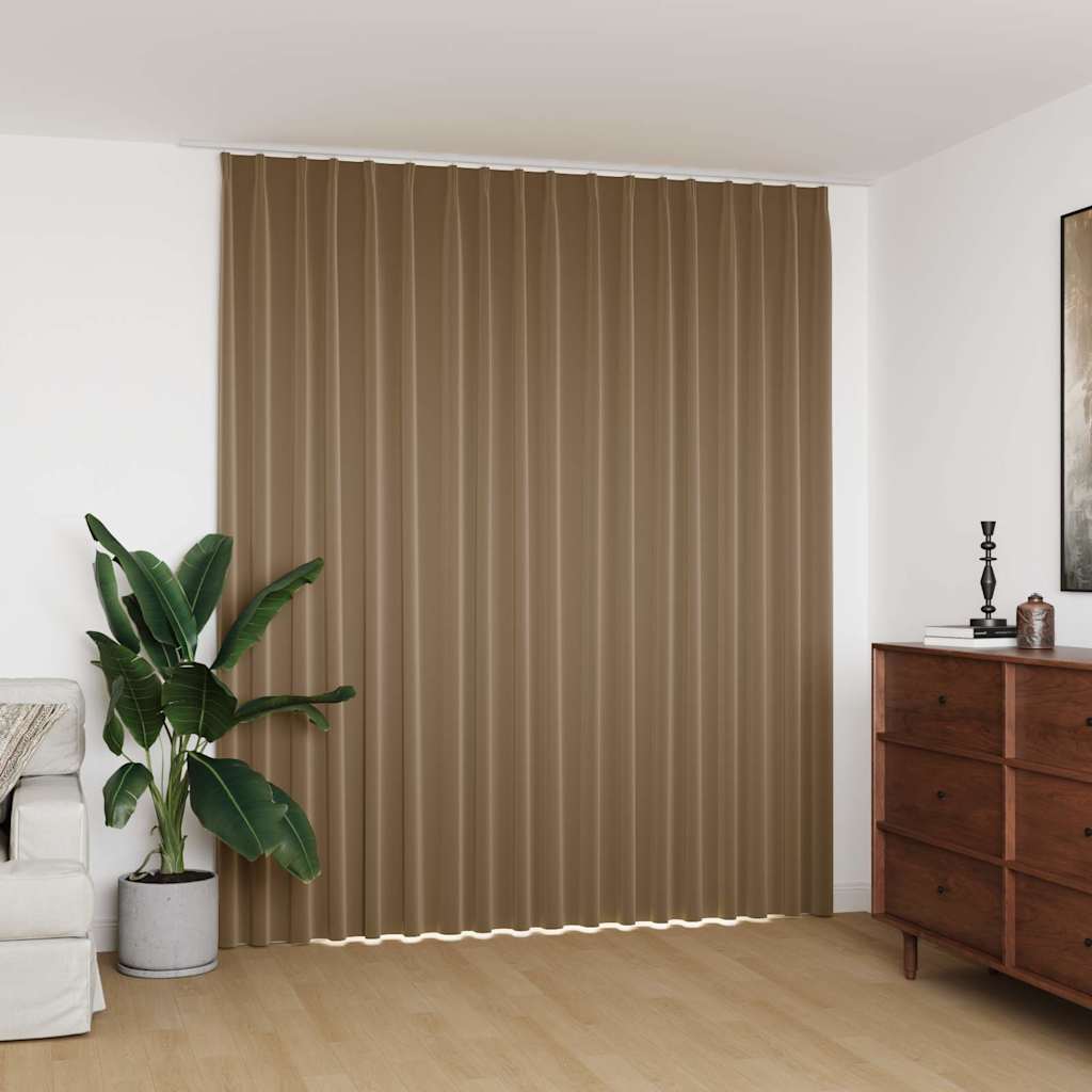 vidaXL Mörkläggningsgardin med krokar taupe 290x245 cm