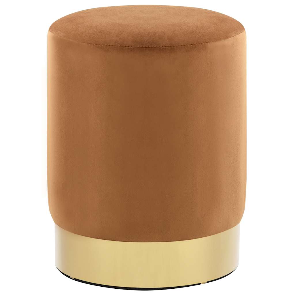 vidaXL Pall brun och guld sammet 28 x 36 cm