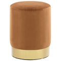 vidaXL Pall brun och guld sammet 28 x 36 cm