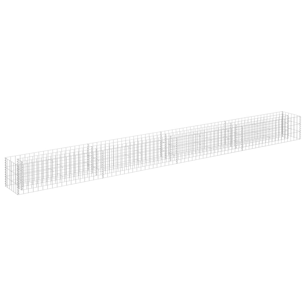 vidaXL Planteringsgabion upphöjd galvaniserat stål 360x30x30 cm