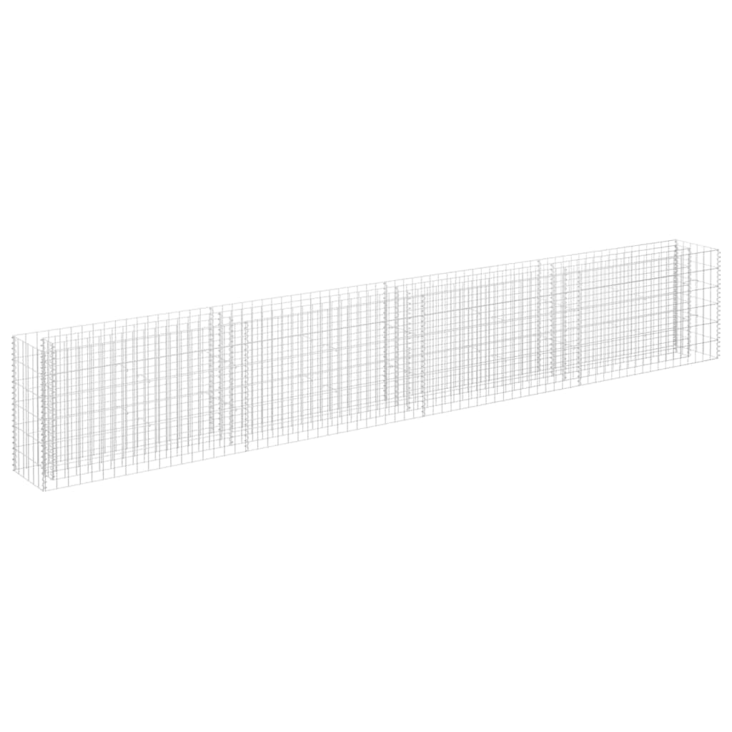 vidaXL Planteringsgabion upphöjd galvaniserat stål 360x30x60 cm