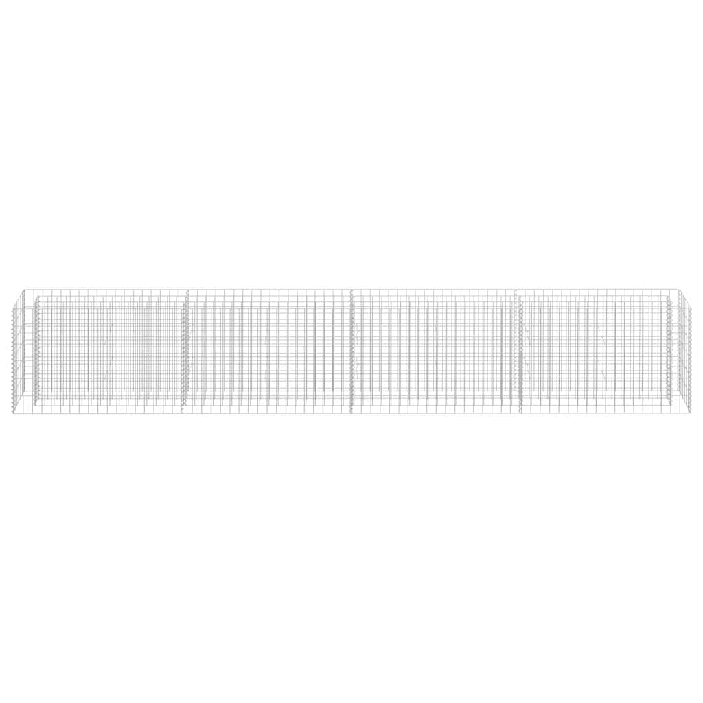 vidaXL Planteringsgabion upphöjd galvaniserat stål 360x30x60 cm
