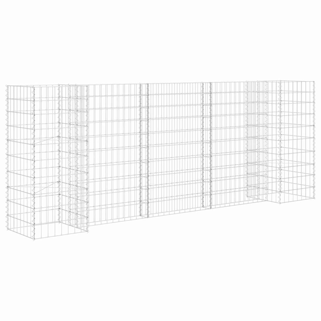 vidaXL Planteringsgabion H-formad stål 260x40x100 cm